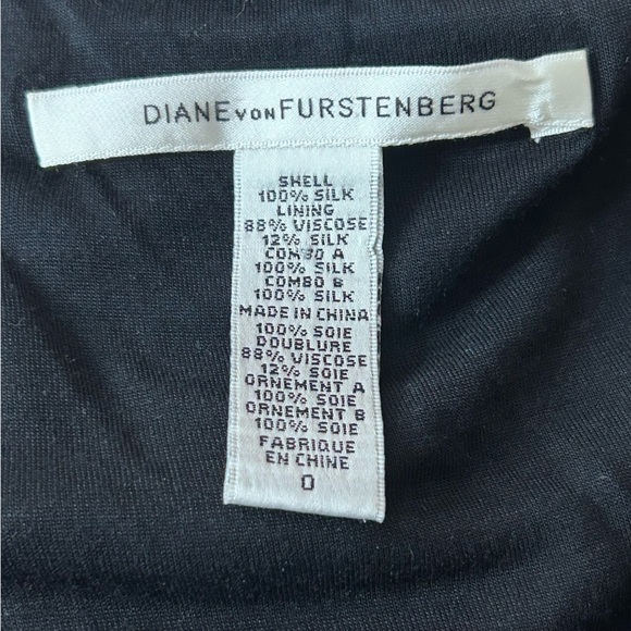 Vintage Diane Furstenberg Silk Dress 0 Floral Geometric Tabalah Bell Sleeve - Picture 10 of 14